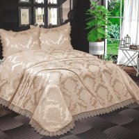 Луксозни покривки за спалня в комплект с долен чаршаф ранфорс , 2 калъфки ранфорс и 2 калъфки сатен, снимка 8 - Покривки за легло - 43006085