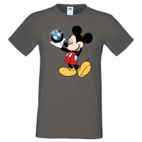 Мъжка тениска Mickey Mouse BMW Подарък,Изненада,Рожден ден, снимка 3 - Тениски - 36576741
