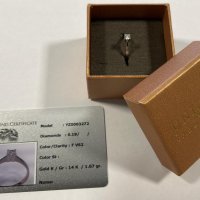Златен пръстен с диамант 14к/1.67 гр. диамант 0.19 ct. (със сертификат !!! ), снимка 2 - Пръстени - 39032543