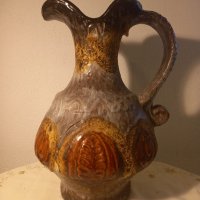 Немска керамична кана ваза ръчна изработка , снимка 1 - Вази - 35355412