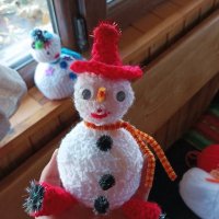 Ръчно плетен Снежни човеци, снимка 5 - Декорация за дома - 38775790