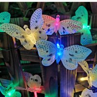 🦋 Верига от LED лампички за градината с пеперуди, снимка 3 - Лед осветление - 43183934