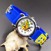 спондж боб Спонджбоб Sponge Bob силиконова верижка детски часовник, снимка 2 - Детски - 35499367