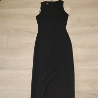 Стилна дълга черна рокля С , снимка 5 - Рокли - 11357167