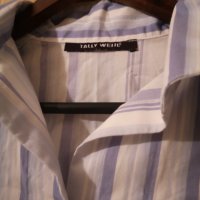 Нова риза - 55% Tally Weijl вталена XS синьо бяла, снимка 4 - Ризи - 32335854