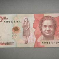 Банкнота - Колумбия - 10 000 песос UNC | 2016г., снимка 1 - Нумизматика и бонистика - 44847194