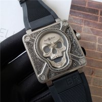 Мъжки часовник Bell & Ross Skull Burn Limited Edition с кварцов механизъм, снимка 2 - Мъжки - 37344465