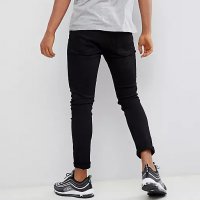 River Island Мъжки черни дънки Spray On Skinny Stretch in Ollie W28/L32, снимка 4 - Дънки - 33091339