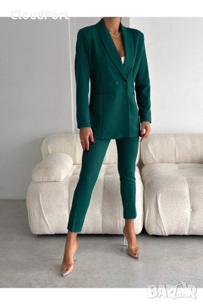 Дамски костюм с панталон и сако, Vitalite, Зелен 36-38-40-42-44-46, снимка 1