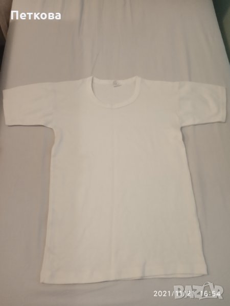 Бяла памучна тениска, снимка 1