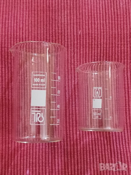 Лабораторна стъклария, мензури, мерки 50 и 100 ml. , снимка 1