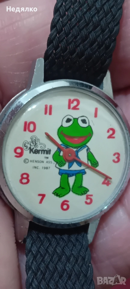 Kermit,by Henson,1987,оригинален ръчен часовник , снимка 1