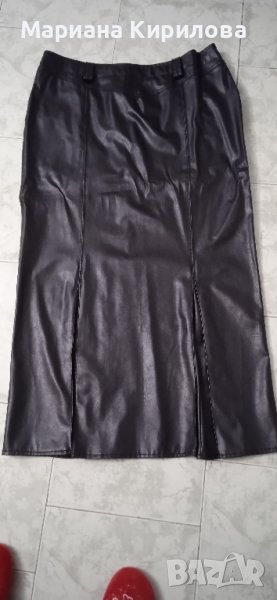 Черна кожена пола , снимка 1