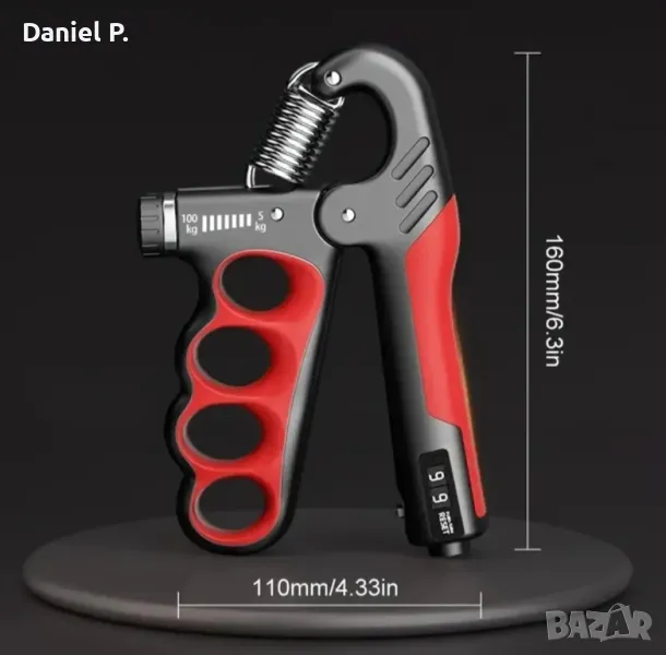 Уред за трениране на силата на захвата с брояч, снимка 1