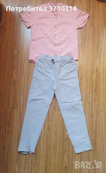 Детска розова ризка с панталон за момче, снимка 1