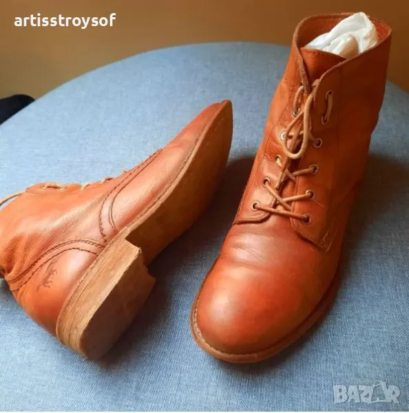 25лв-Естествена кожа боти Mustang, р-р 38, на символична цена, снимка 1