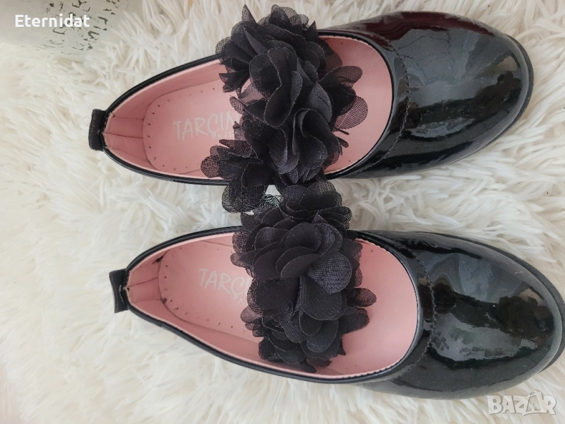 Черни детски обувки личени, снимка 1