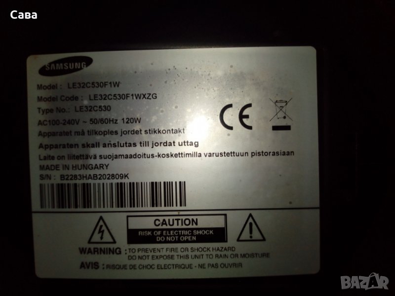 TV SAMSUNG  LE32C530F1W  на части, снимка 1