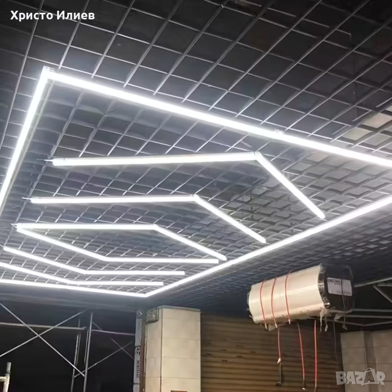 Осветление за гараж голяма LED Лед лампа за магазин фризьорски салон студио барбершоп, снимка 1
