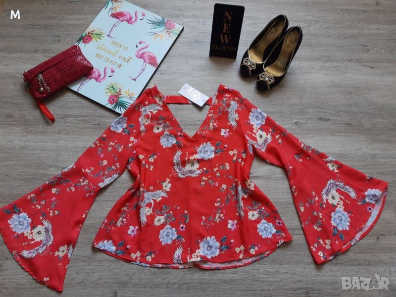 Нова колекция червена ефирна риза на намаление, снимка 1