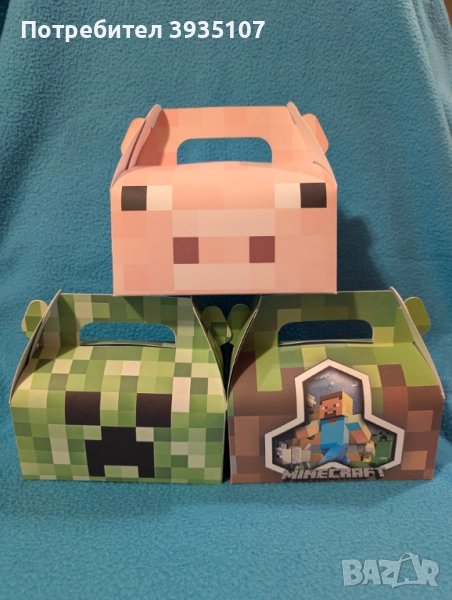 Кутийка за лакомства и подаръци Майнкрафт прасе,Крийпър, снимка 1