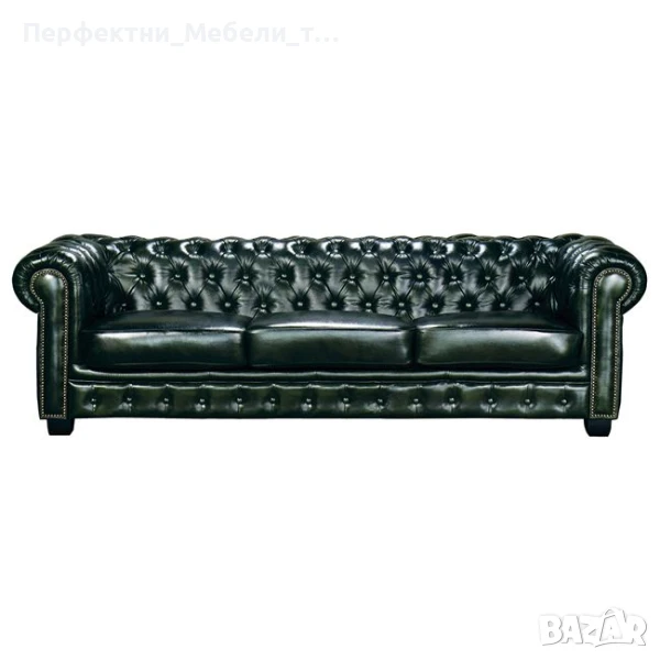 4местен диван тип честърфилд-доставка до 7 дни-еко кожа кафяв,състарен зелен и състарен червен цвят, снимка 1