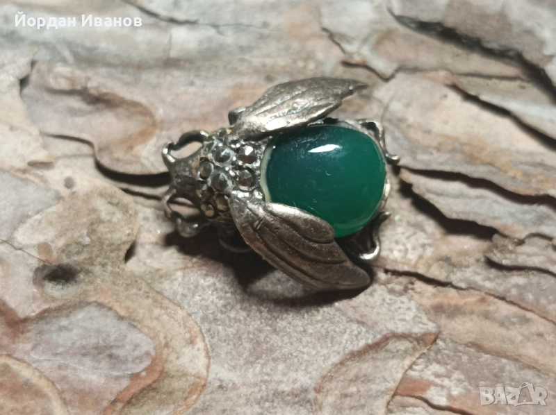 Сребърна брошка"Муха", снимка 1