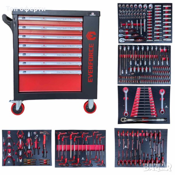 Професионален шкаф с инструменти EVERFORCE 251 части, снимка 1