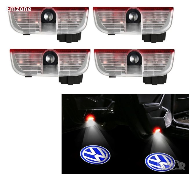 LED Плафони за вратa с лого за VWGolf 5 6 7 Touаran Passat B6 B7 B8 Tiguan, снимка 1