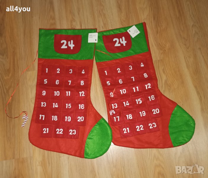 Коледен чорап с адвент календар, снимка 1