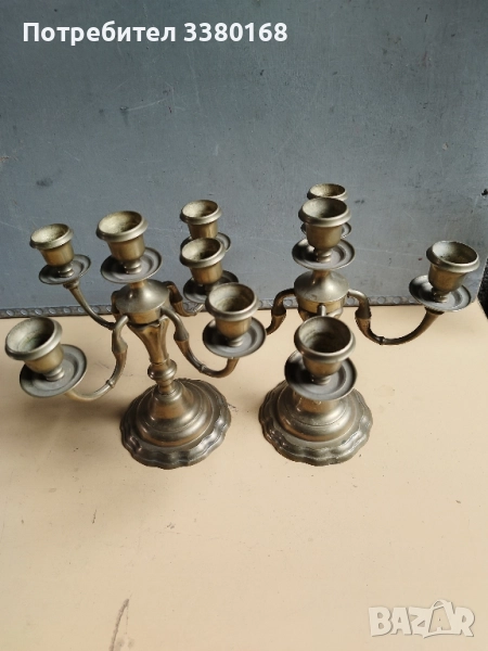бронзови свещници с пет гнезда, снимка 1