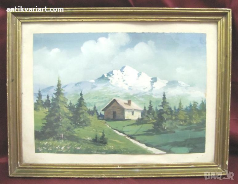 20-те Оригинална Картина акварел пейзаж, снимка 1