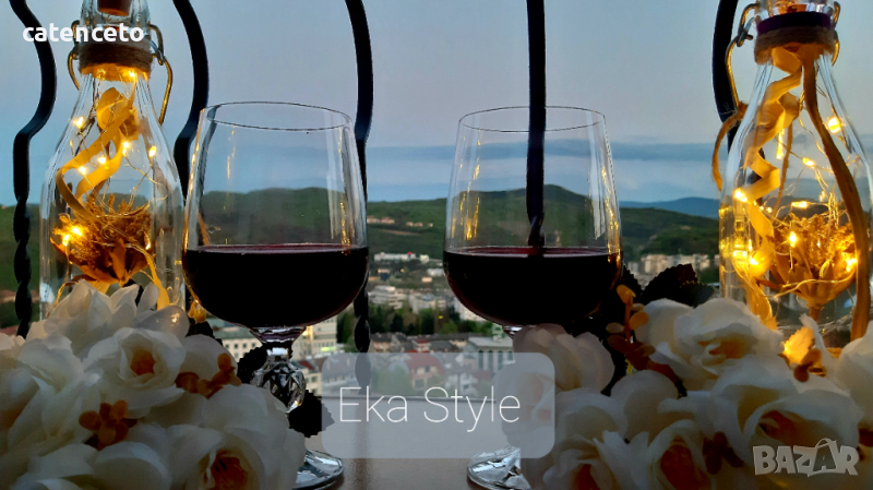 ЛЕД бутилка с декорация, снимка 1