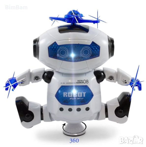 Интерактивен танцуващ робот със светлини и звуци, завъртане на 360°, снимка 1