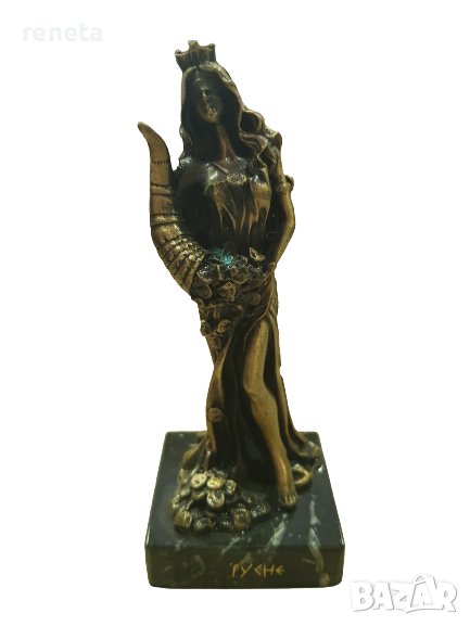 Статуетка Ahelos, Богиня Тихи, Метална, Черна оскидация, 13 см, снимка 1