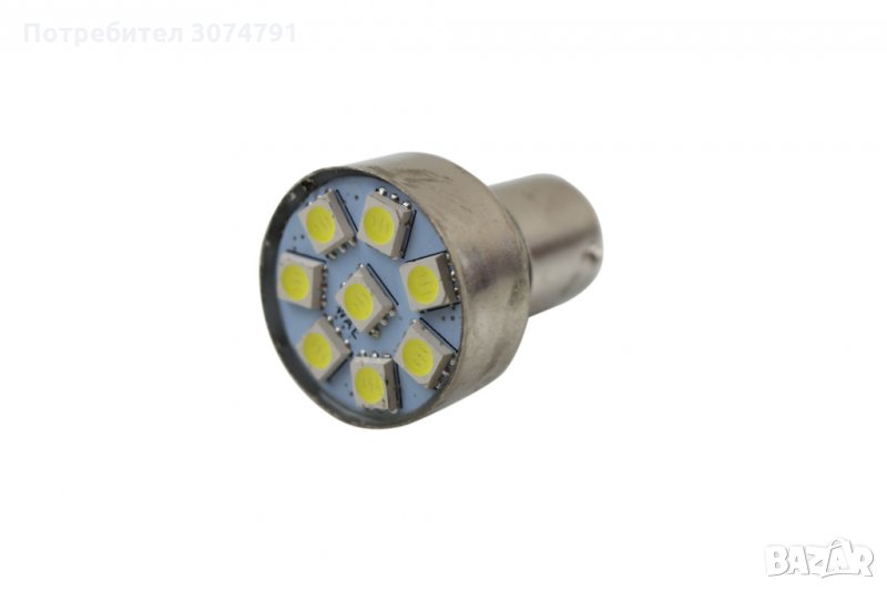 Крушка с Вграден Зумер Мелодия 8 LED Задна Заден Ход 12V BA15S P21W, снимка 1