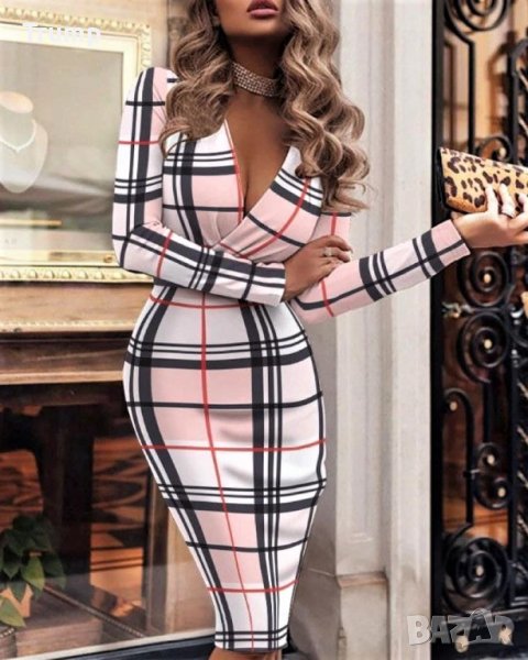 -60 % секси рокля по тялото, нежно каре, снимка 1