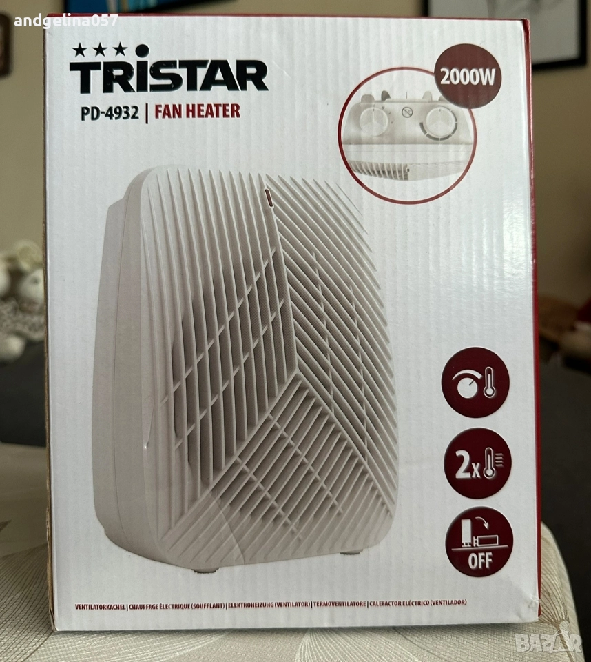 Електрически вентилаторен нагревател (духалка) Tristar PD-4932, снимка 1
