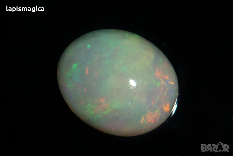 Етиопски опал 3.16ct овален кабошон, снимка 1