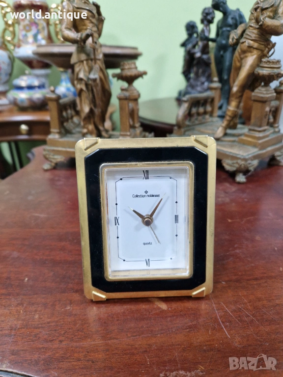 Прекрасен настолен позлатен будилник Collection Noblesse, снимка 1