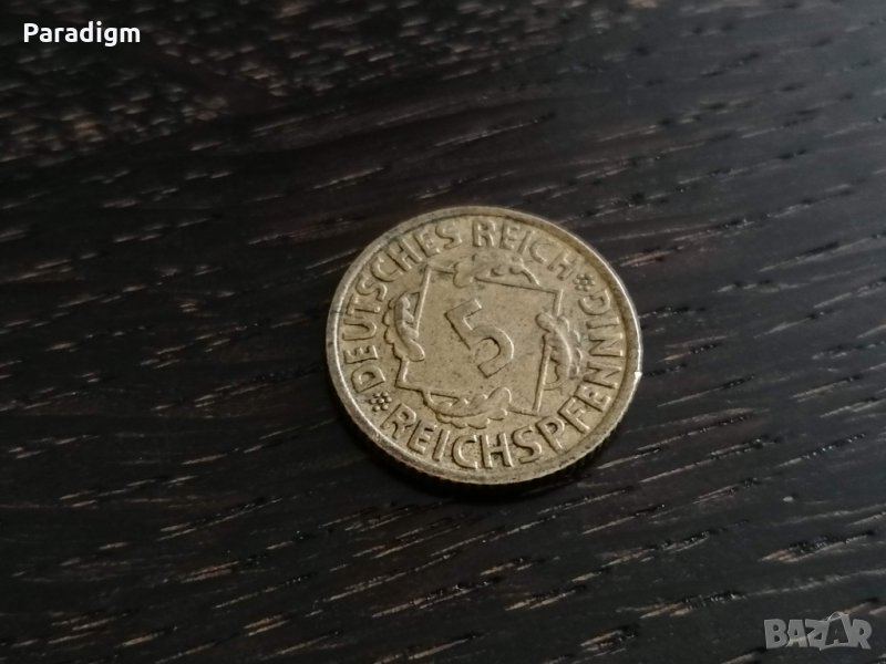 Райх монета - Германия - 5 пфенига | 1936г.; серия F, снимка 1