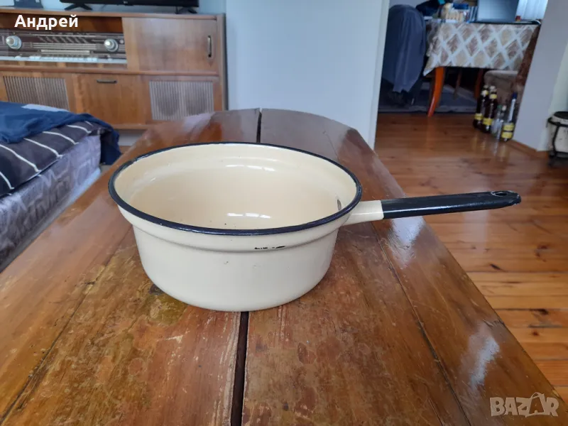 Стара емайлирана цедка,гевгир #17, снимка 1