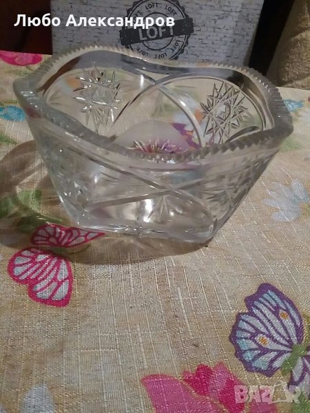 Кристална купа за ядки., снимка 1