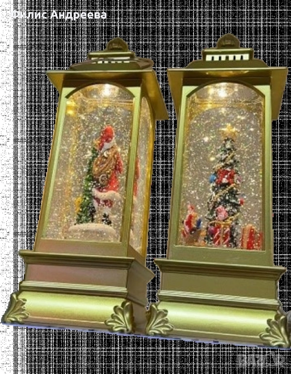 Златист коледен фенер, снимка 1