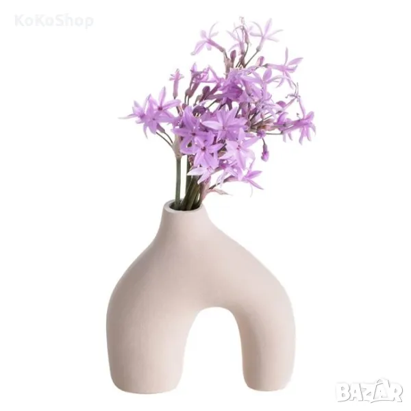 Ваза-10x4x10.2 см./бяла ваза/керамична ваза/, снимка 1