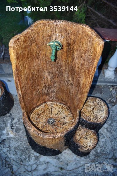 Градински чешми от щампован бетон имитиращи дърво, снимка 1