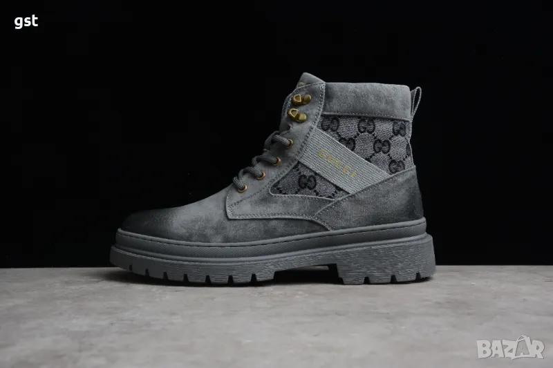Редки Gucci High Top Shoes Calfskin Handmade Leather мъжки дамски обувки боти , снимка 1
