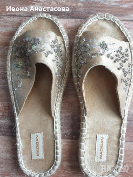 Дамски чехли с паети , снимка 1