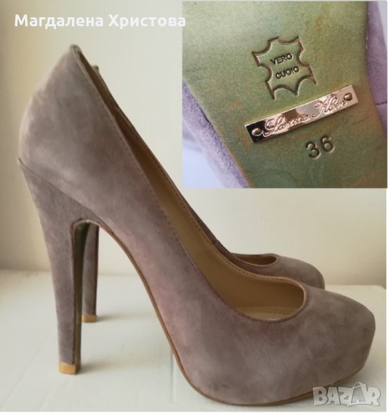 Дамски елегантни обувки LAETITIA KLEIN - естествен велур. Нови!, снимка 1