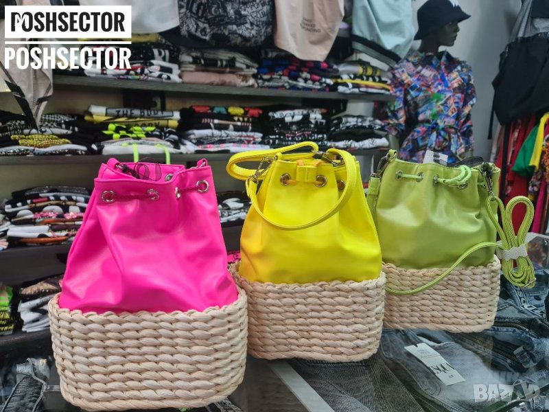Нова колекция луксозна чанта-кошничка в неон зелен и жълт цвят на намаление , снимка 1